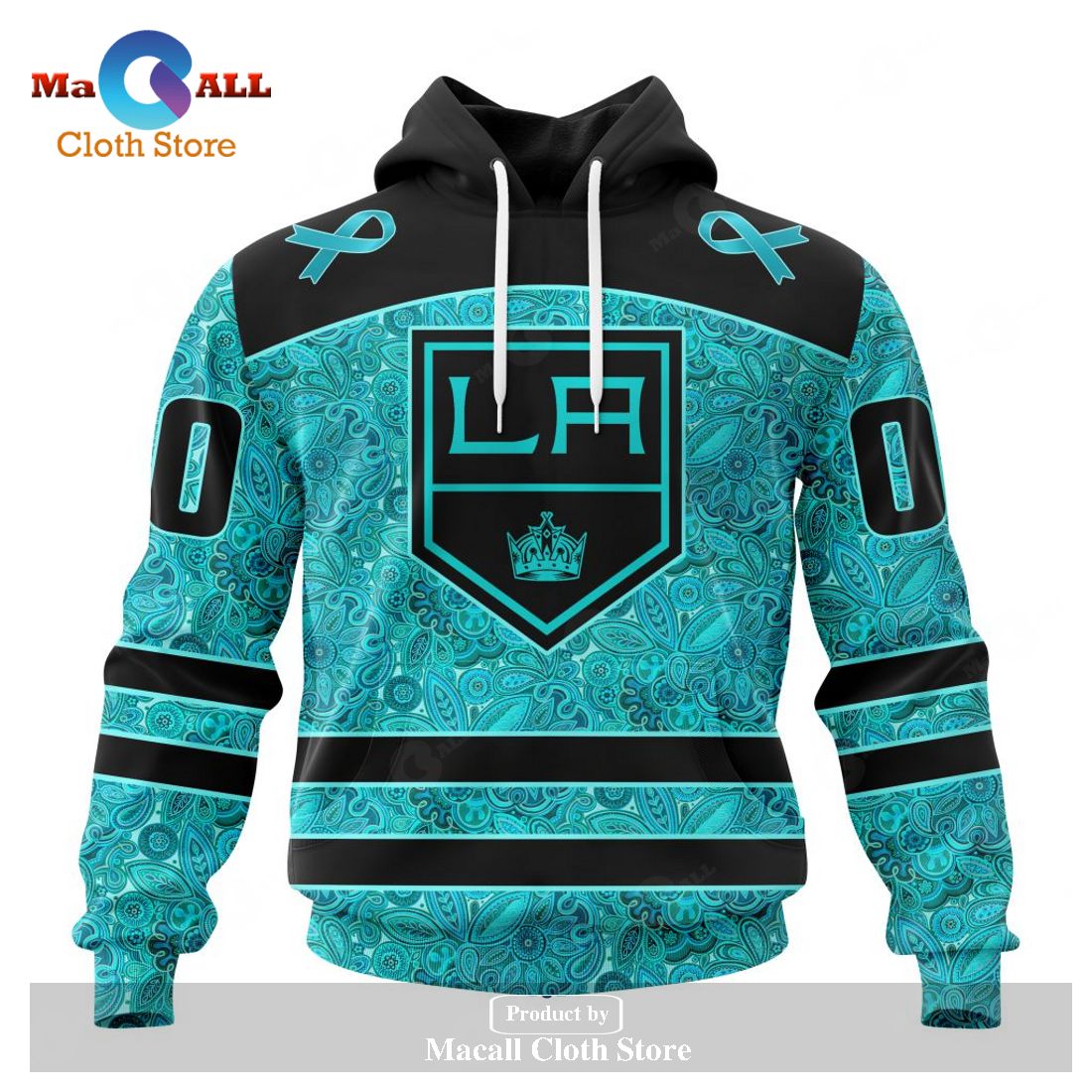 Personalized NHL Los Angeles Kings Special Design Fight Ovarian Cancer Hoodie Sweatshirt 3D Personalized NHL Los Angeles Kings Special Design Fight Ovarian Cancer Hoodie Sweatshirt 3D