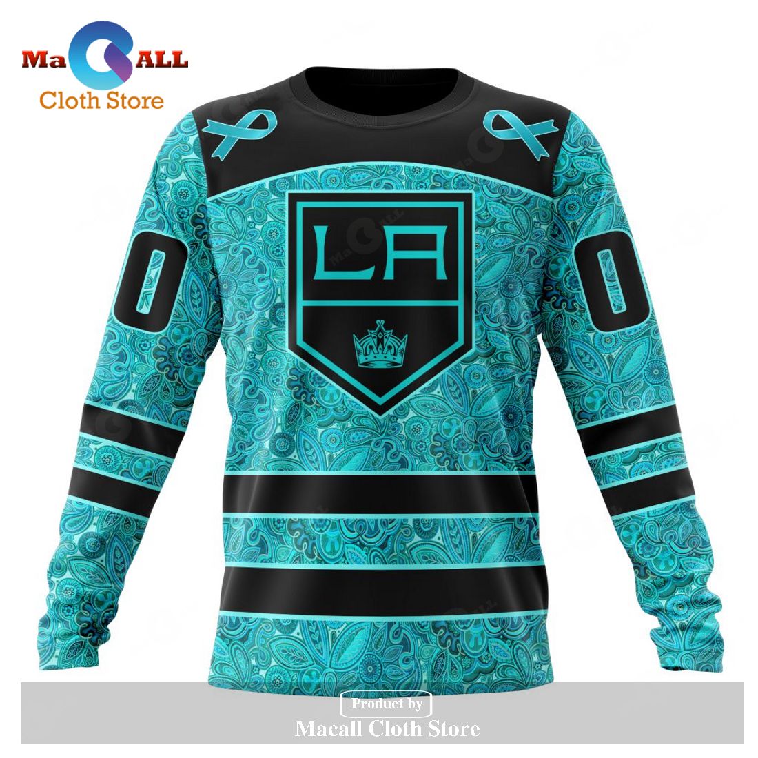 Personalized NHL Los Angeles Kings Special Design Fight Ovarian Cancer Hoodie Sweatshirt 3D Personalized NHL Los Angeles Kings Special Design Fight Ovarian Cancer Hoodie Sweatshirt 3D