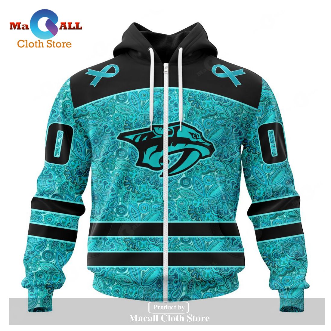 Personalized NHL Nashville Predators Special Design Fight Ovarian Cancer Hoodie Sweatshirt 3D Personalized NHL Nashville Predators Special Design Fight Ovarian Cancer Hoodie Sweatshirt 3D