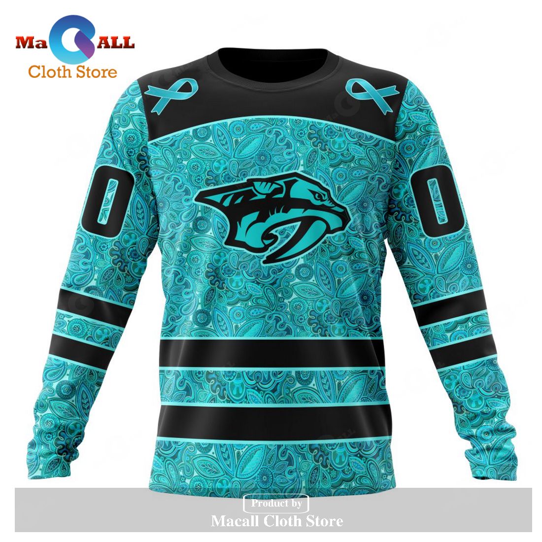 Personalized NHL Nashville Predators Special Design Fight Ovarian Cancer Hoodie Sweatshirt 3D Personalized NHL Nashville Predators Special Design Fight Ovarian Cancer Hoodie Sweatshirt 3D