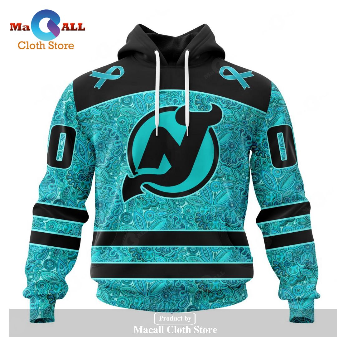 Personalized NHL New Jersey Devils Special Design Fight Ovarian Cancer Hoodie Sweatshirt 3D Personalized NHL New Jersey Devils Special Design Fight Ovarian Cancer Hoodie Sweatshirt 3D