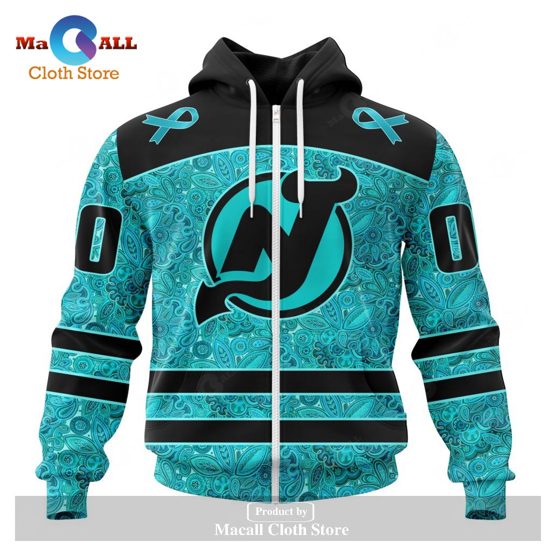 Personalized NHL New Jersey Devils Special Design Fight Ovarian Cancer Hoodie Sweatshirt 3D Personalized NHL New Jersey Devils Special Design Fight Ovarian Cancer Hoodie Sweatshirt 3D