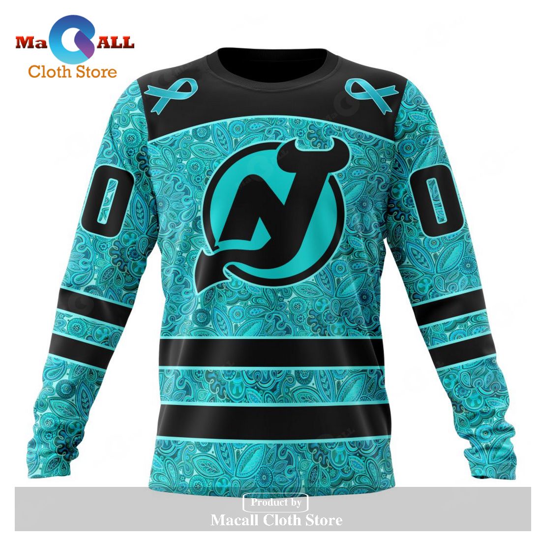 Personalized NHL New Jersey Devils Special Design Fight Ovarian Cancer Hoodie Sweatshirt 3D Personalized NHL New Jersey Devils Special Design Fight Ovarian Cancer Hoodie Sweatshirt 3D