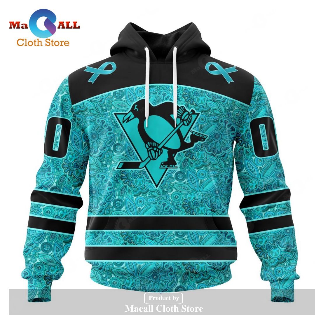 Personalized NHL Pittsburgh Penguins Special Design Fight Ovarian Cancer Hoodie Sweatshirt 3D Personalized NHL Pittsburgh Penguins Special Design Fight Ovarian Cancer Hoodie Sweatshirt 3D
