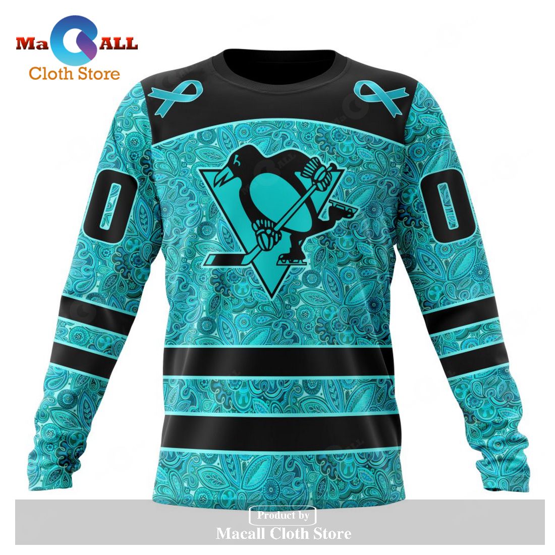 Personalized NHL Pittsburgh Penguins Special Design Fight Ovarian Cancer Hoodie Sweatshirt 3D Personalized NHL Pittsburgh Penguins Special Design Fight Ovarian Cancer Hoodie Sweatshirt 3D
