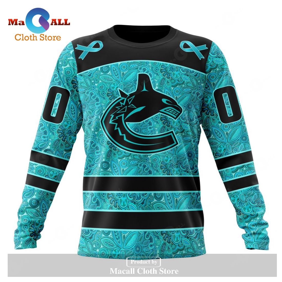Personalized NHL Vancouver Canucks Special Design Fight Ovarian Cancer Hoodie Sweatshirt 3D Personalized NHL Vancouver Canucks Special Design Fight Ovarian Cancer Hoodie Sweatshirt 3D