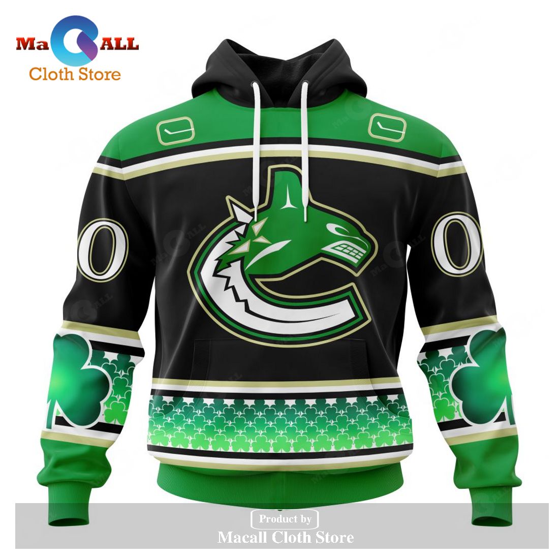 Personalized NHL Vancouver Canucks Specialized Hockey Celebrate St Patrick's Day Hoodie Sweatshirt 3D Personalized NHL Vancouver Canucks Specialized Hockey Celebrate St Patrick's Day Hoodie Sweatshirt 3D