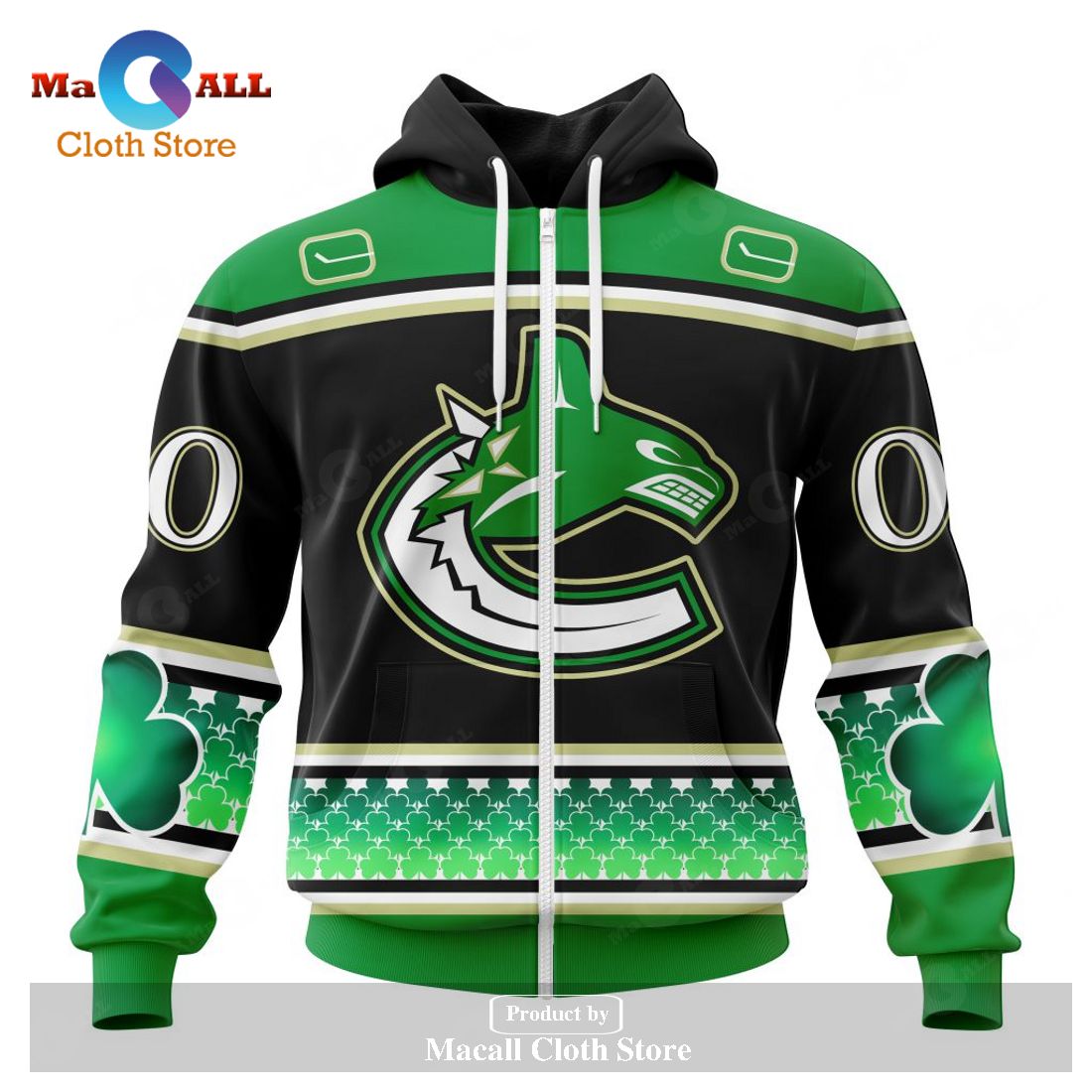Personalized NHL Vancouver Canucks Specialized Hockey Celebrate St Patrick's Day Hoodie Sweatshirt 3D Personalized NHL Vancouver Canucks Specialized Hockey Celebrate St Patrick's Day Hoodie Sweatshirt 3D