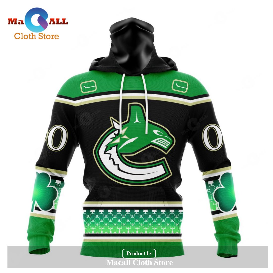 Personalized NHL Vancouver Canucks Specialized Hockey Celebrate St Patrick's Day Hoodie Sweatshirt 3D Personalized NHL Vancouver Canucks Specialized Hockey Celebrate St Patrick's Day Hoodie Sweatshirt 3D