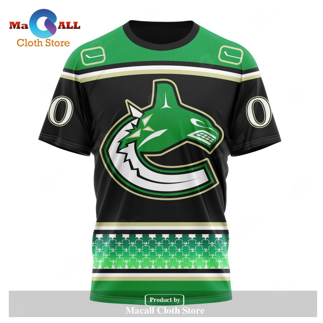 Personalized NHL Vancouver Canucks Specialized Hockey Celebrate St Patrick's Day Hoodie Sweatshirt 3D Personalized NHL Vancouver Canucks Specialized Hockey Celebrate St Patrick's Day Hoodie Sweatshirt 3D