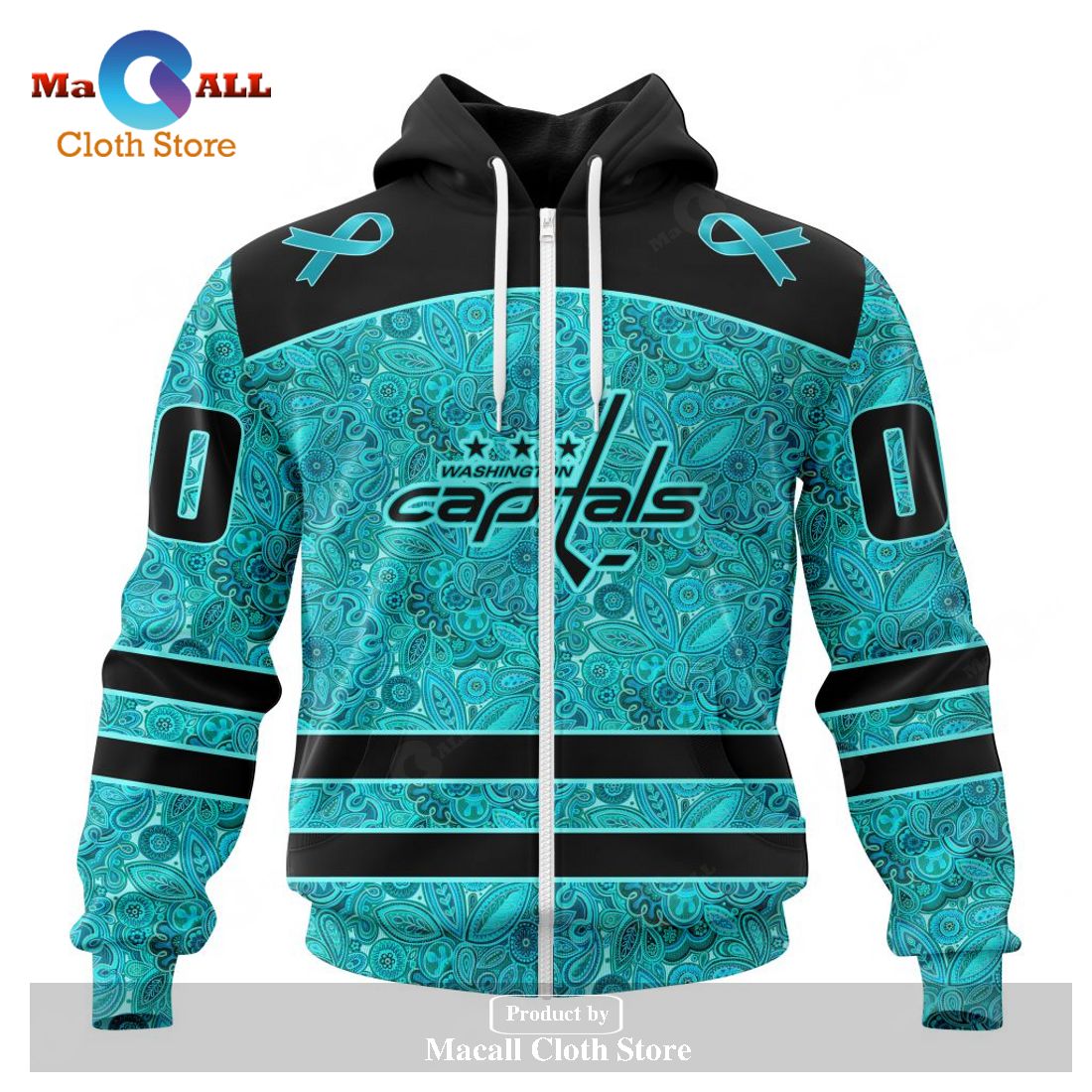 Personalized NHL Washington Capitals Special Design Fight Ovarian Cancer Hoodie Sweatshirt 3D Personalized NHL Washington Capitals Special Design Fight Ovarian Cancer Hoodie Sweatshirt 3D