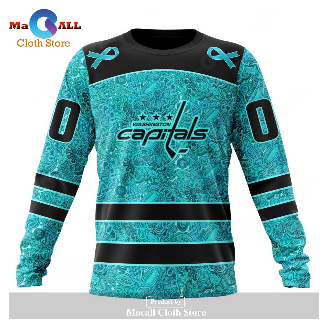 Personalized NHL Washington Capitals Special Design Fight Ovarian Cancer Hoodie Sweatshirt 3D Personalized NHL Washington Capitals Special Design Fight Ovarian Cancer Hoodie Sweatshirt 3D