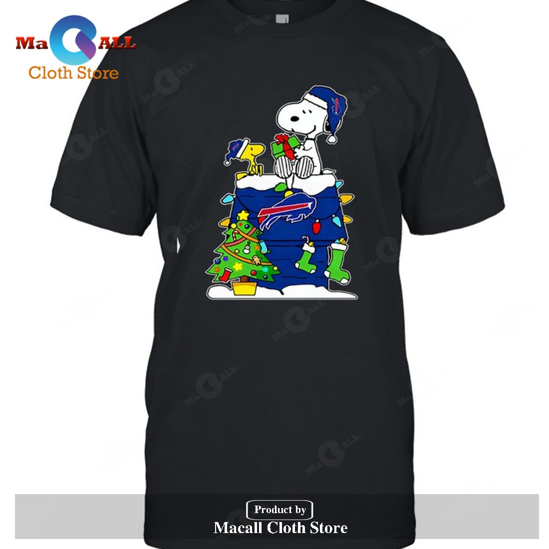 Buffalo Bills Snoopy Woodstock Christmas-Unisex T-Shirt - Macall Cloth ...