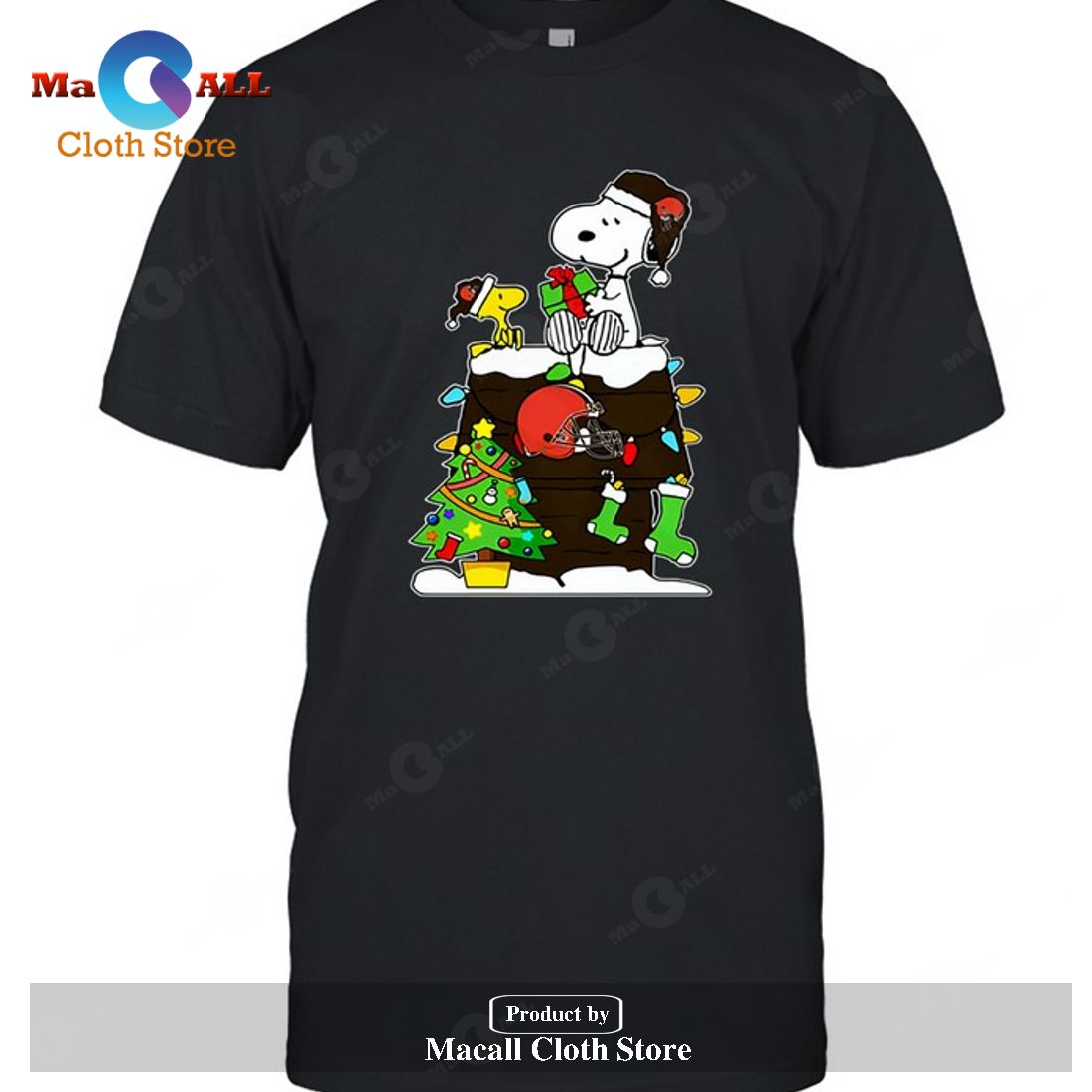 Cleveland Browns Snoopy Woodstock Christmas-Unisex T-Shirt Cleveland Browns Snoopy Woodstock Christmas-Unisex T-Shirt
