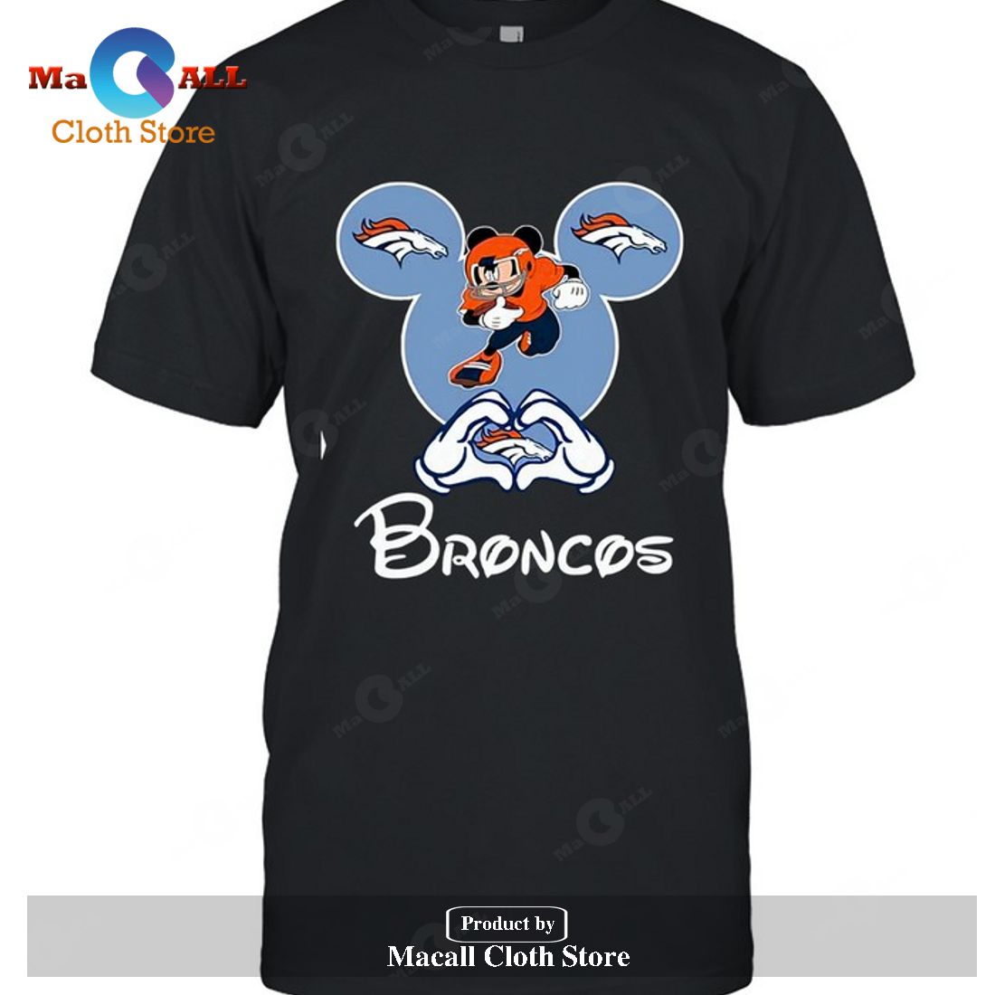 Denver Broncos Mickey-Unisex T-Shirt Denver Broncos Mickey-Unisex T-Shirt