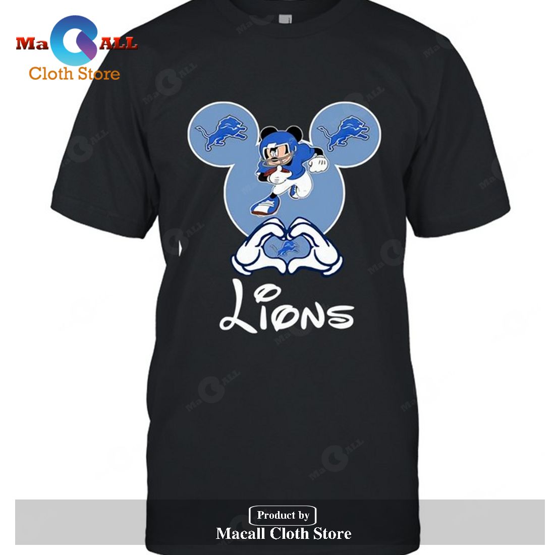 Detroit Lions Mickey-Unisex T-Shirt Detroit Lions Mickey-Unisex T-Shirt