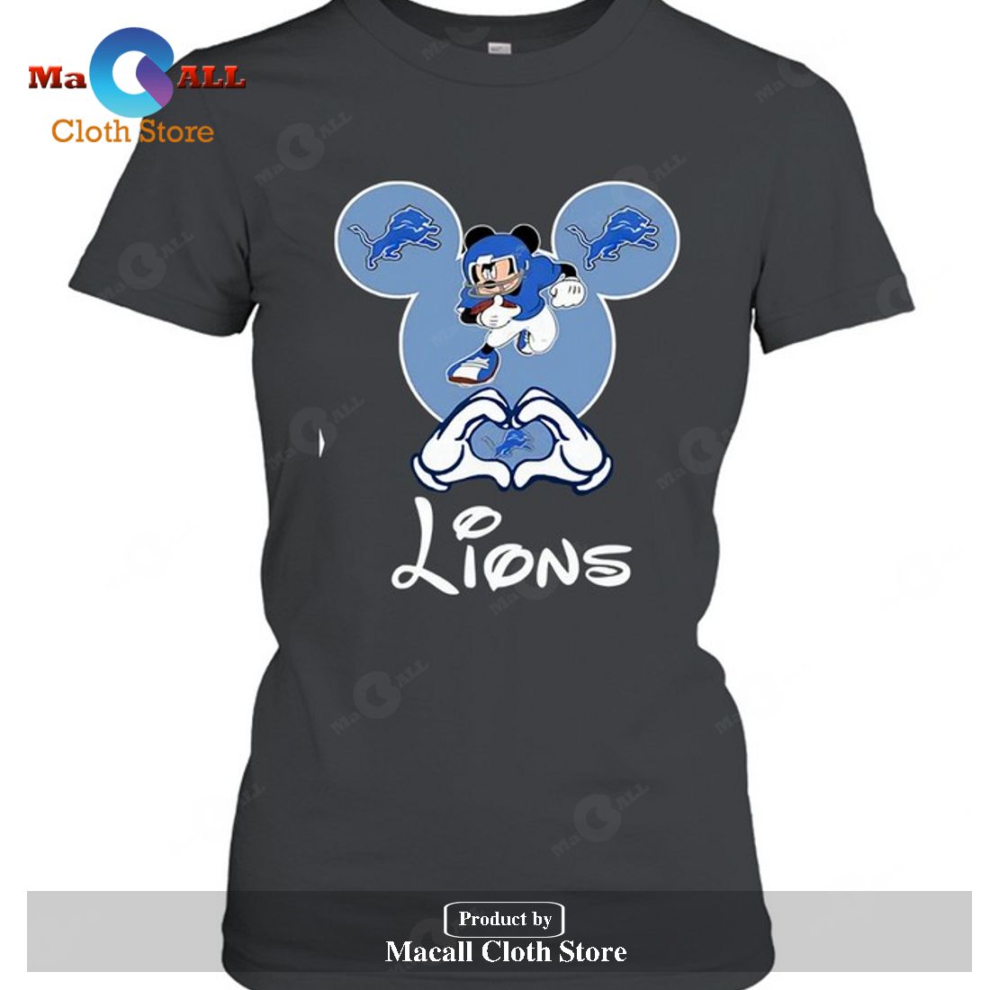 Detroit Lions Mickey-Unisex T-Shirt Detroit Lions Mickey-Unisex T-Shirt