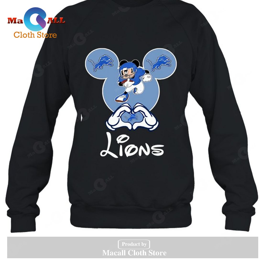Detroit Lions Mickey-Unisex T-Shirt Detroit Lions Mickey-Unisex T-Shirt