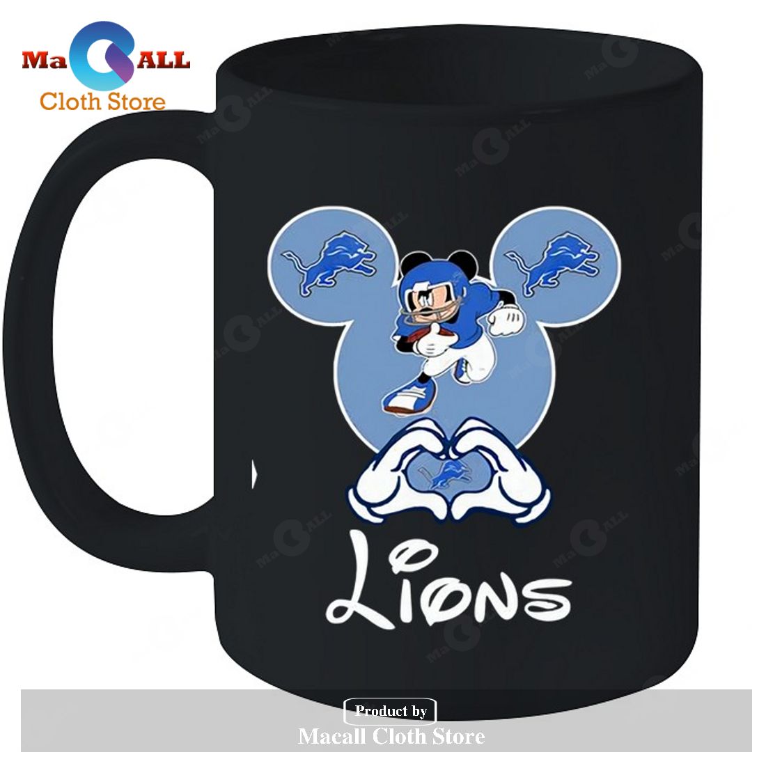 Detroit Lions Mickey-Unisex T-Shirt Detroit Lions Mickey-Unisex T-Shirt