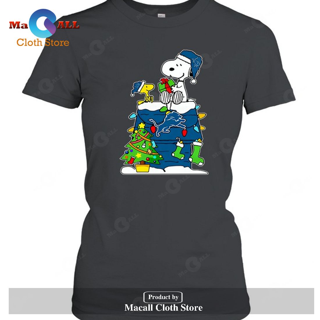 Detroit Lions Snoopy Woodstock Christmas-Unisex T-Shirt Detroit Lions Snoopy Woodstock Christmas-Unisex T-Shirt