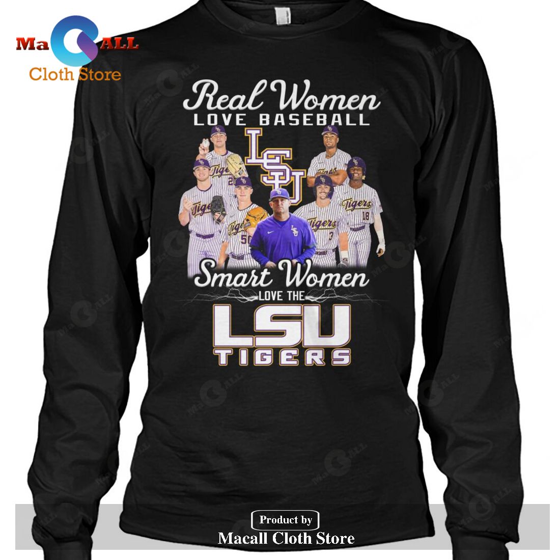 Real Women Love Baseball Smart Women Love The LSU Tiger-Unisex T-Shirt Real Women Love Baseball Smart Women Love The LSU Tiger-Unisex T-Shirt