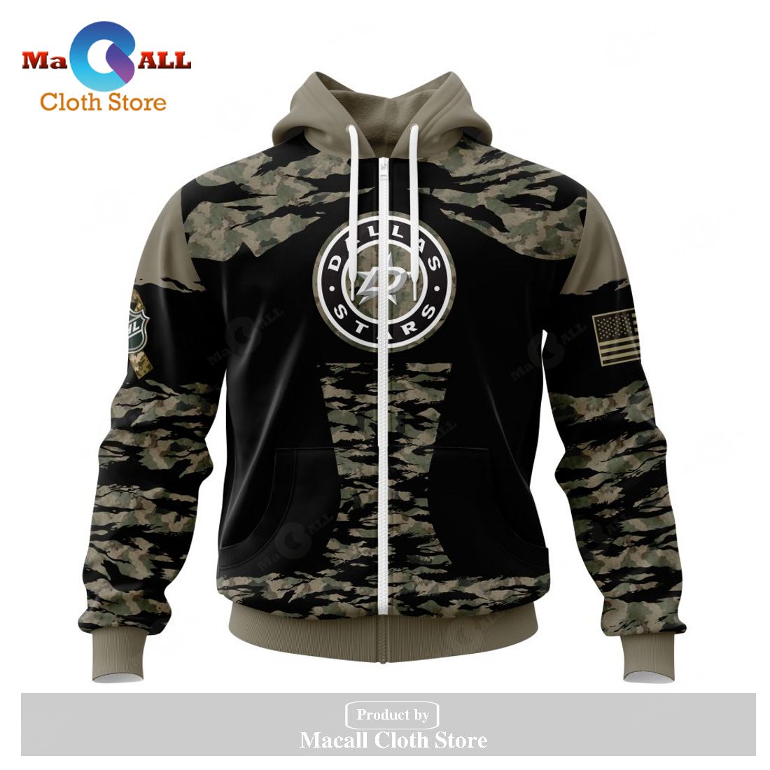 Personalized NHL Dallas Stars – Honors Veterans And Military Members Kits V5 Hoodie Sweatshirt 3D