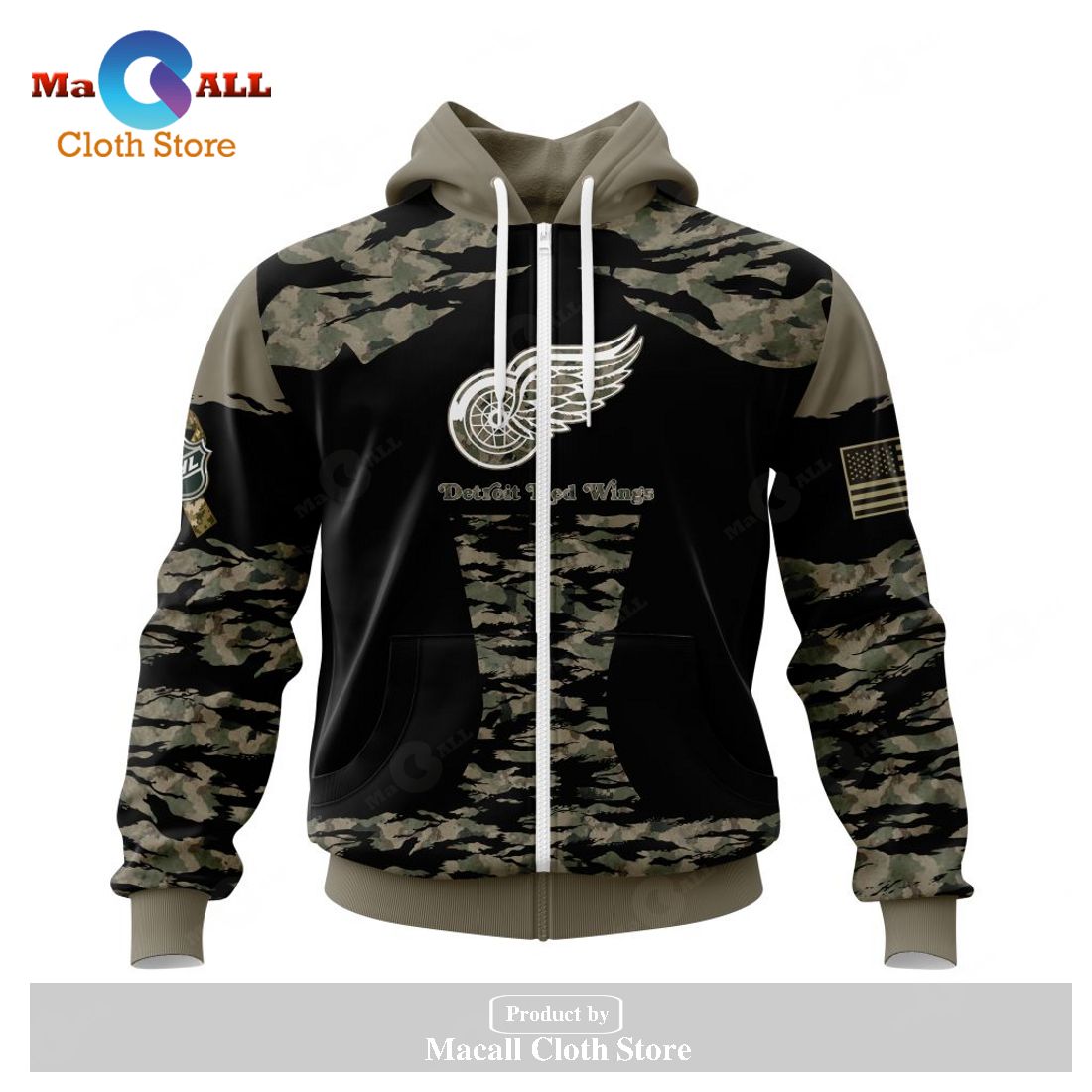 Personalized NHL Detroit Red Wings – Honors Veterans And Military Members Kits V5 Hoodie Sweatshirt 3D