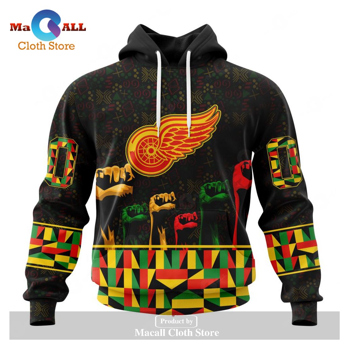 Personalized NHL Detroit Red Wings Special Design Celebrate Black History Month Hoodie Sweatshirt 3D