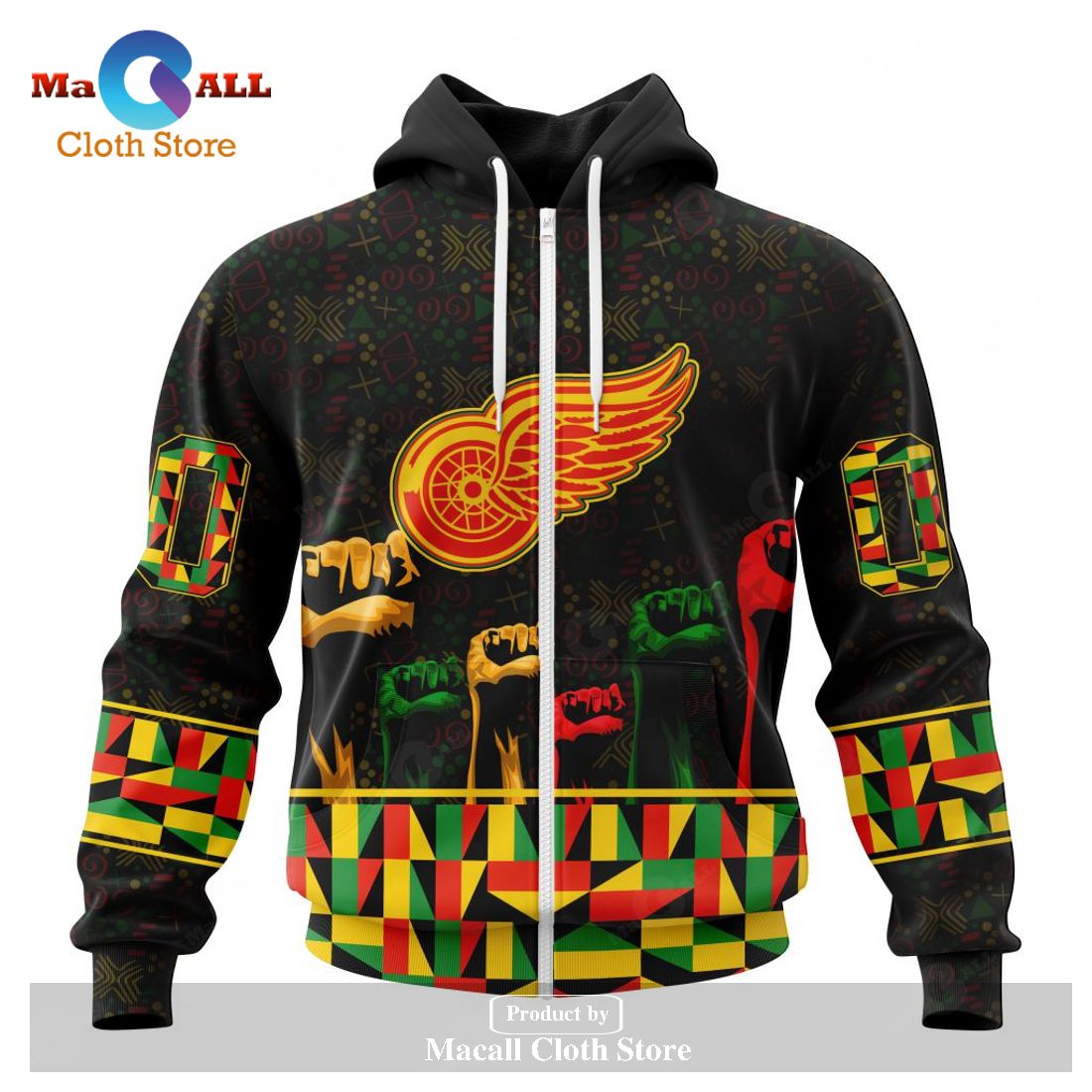 Personalized NHL Detroit Red Wings Special Design Celebrate Black History Month Hoodie Sweatshirt 3D