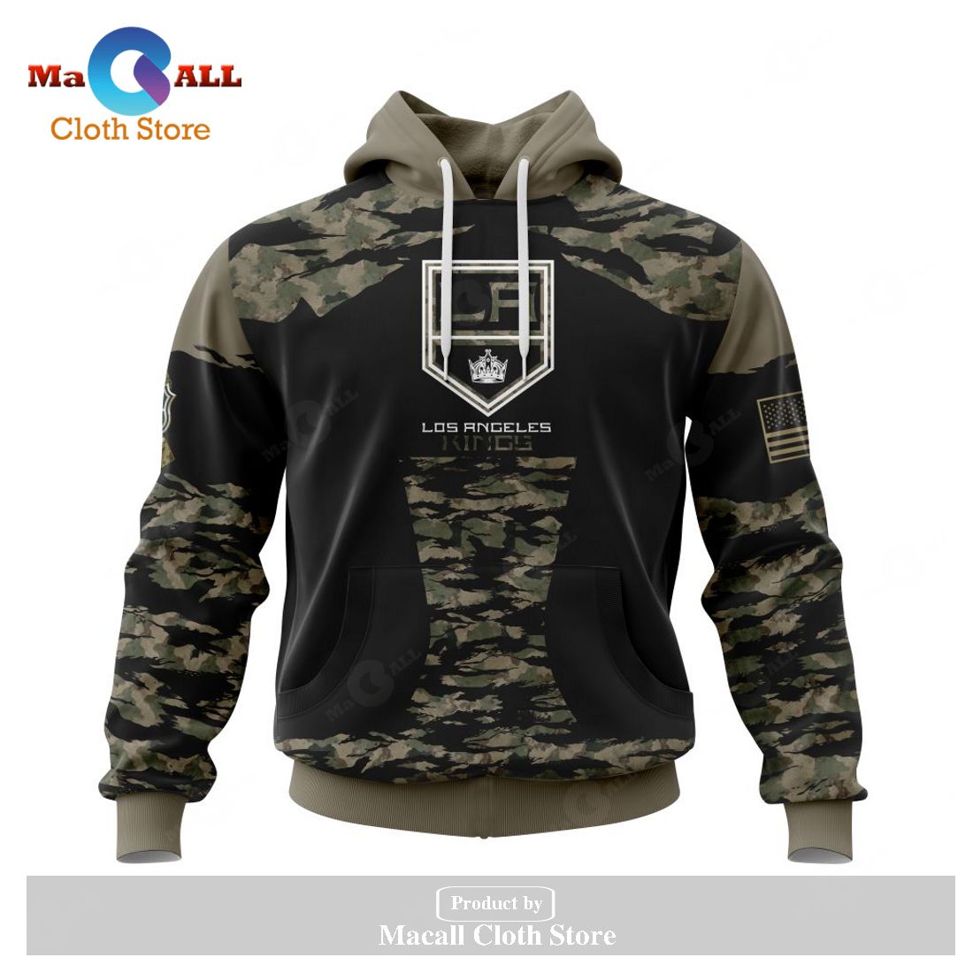 Personalized NHL Los Angeles Kings – Honors Veterans And Military Members Kits V5 Hoodie Sweatshirt 3D