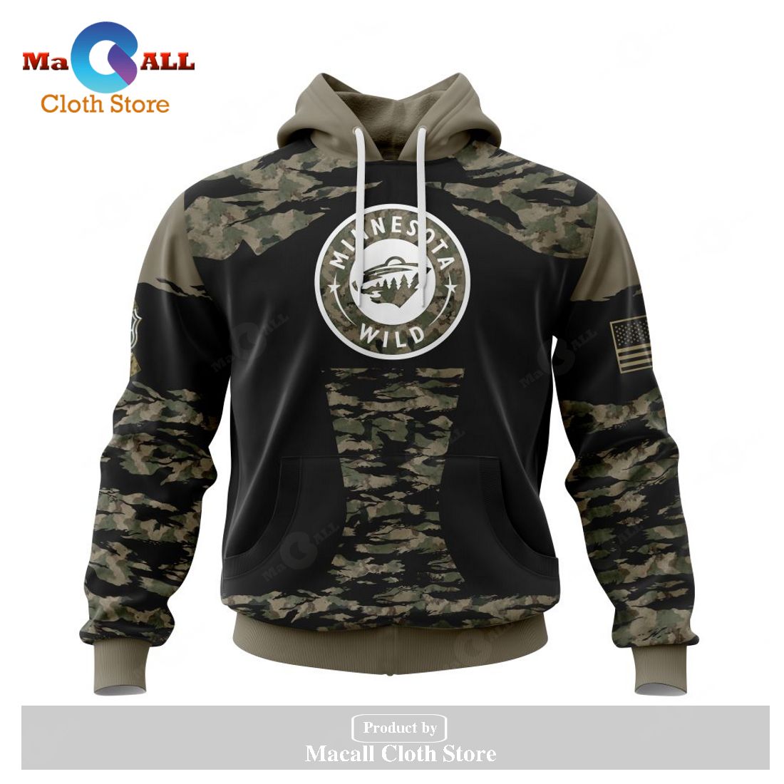 Personalized NHL Minnesota Wild – Honors Veterans And Military Members Kits V5 Hoodie Sweatshirt 3D