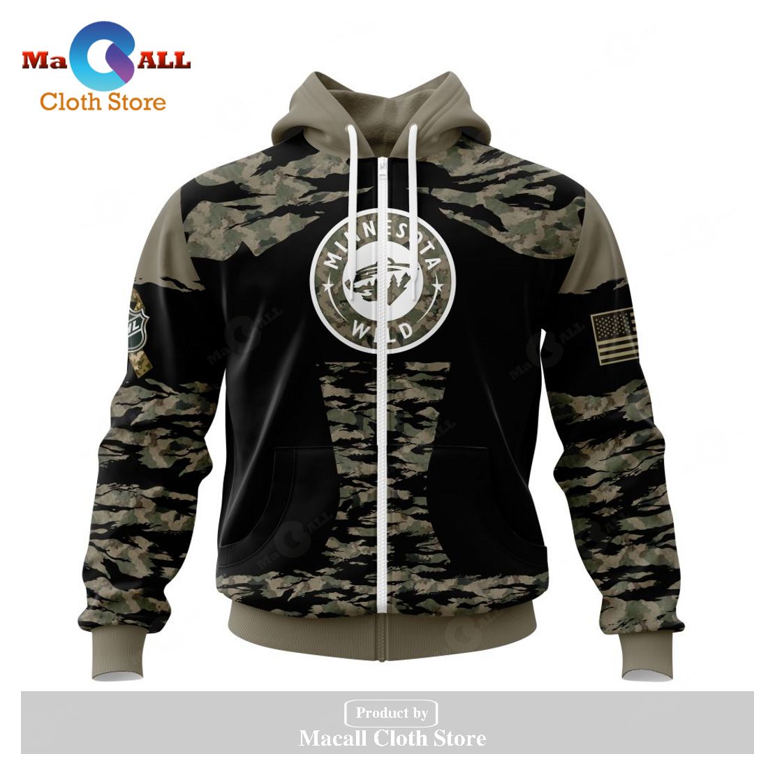Personalized NHL Minnesota Wild – Honors Veterans And Military Members Kits V5 Hoodie Sweatshirt 3D