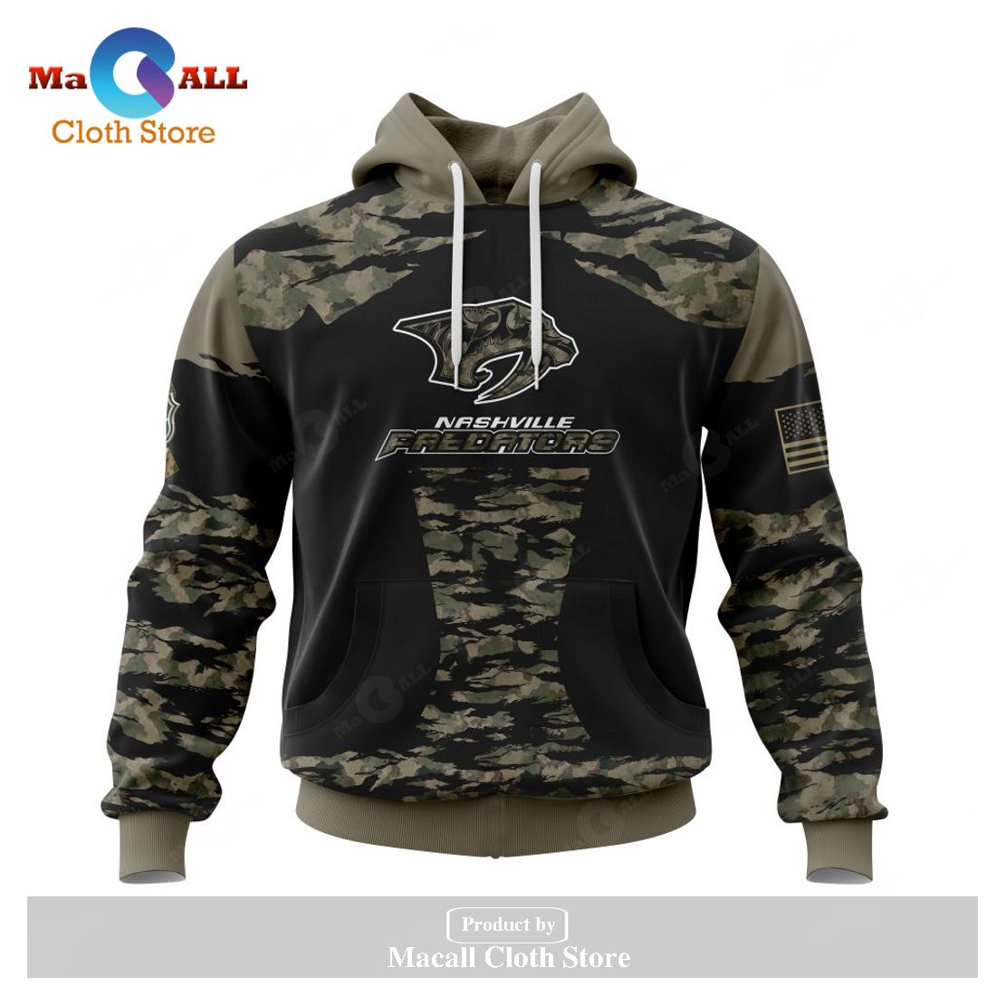 Personalized NHL Nashville Predators – Honors Veterans And Military Members Kits V5 Hoodie Sweatshirt 3D
