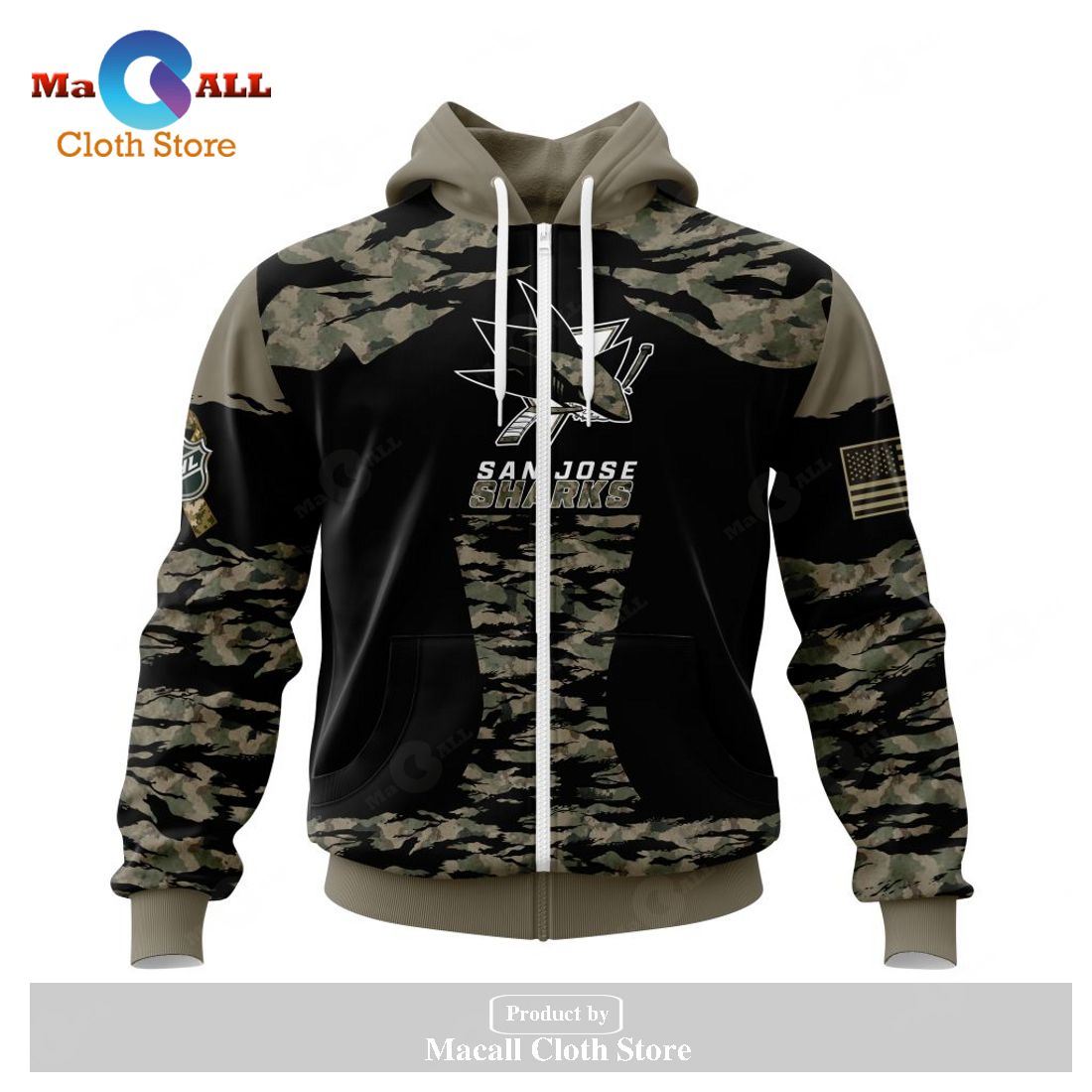 Personalized NHL San Jose Sharks - Honors Veterans And Military Members Kits V5 Hoodie Sweatshirt 3D Personalized NHL San Jose Sharks - Honors Veterans And Military Members Kits V5 Hoodie Sweatshirt 3D