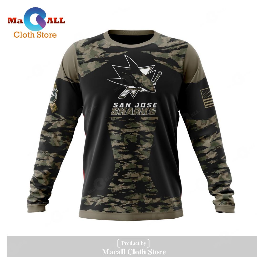 Personalized NHL San Jose Sharks - Honors Veterans And Military Members Kits V5 Hoodie Sweatshirt 3D Personalized NHL San Jose Sharks - Honors Veterans And Military Members Kits V5 Hoodie Sweatshirt 3D