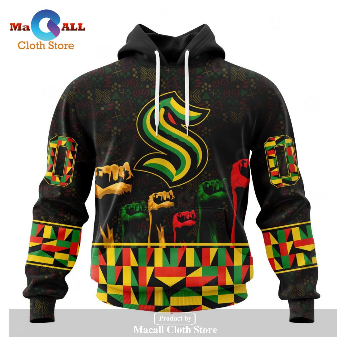 Personalized NHL Seattle Kraken Special Design Celebrate Black History Month Hoodie Sweatshirt 3D Personalized NHL Seattle Kraken Special Design Celebrate Black History Month Hoodie Sweatshirt 3D