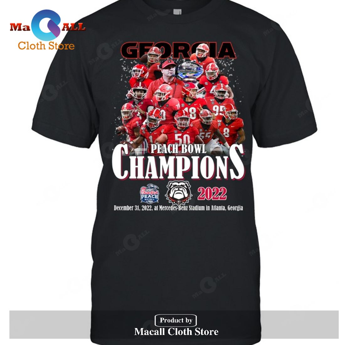 Georgia Peach Bowl Champions 2022-Unisex T-Shirt - Macall Cloth Store