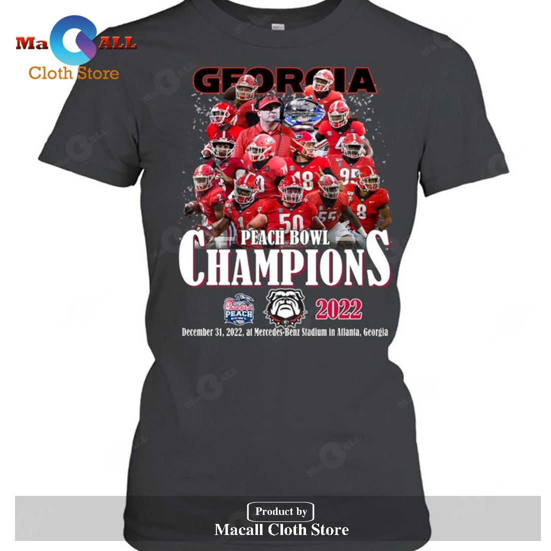 Georgia Peach Bowl Champions 2022-Unisex T-Shirt - Macall Cloth Store