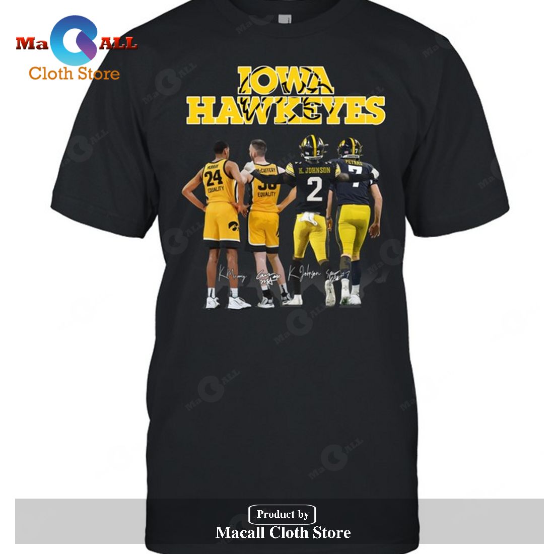 Iowa Hawkeyes Team-Unisex Tee T-Shirt Iowa Hawkeyes Team-Unisex Tee T-Shirt