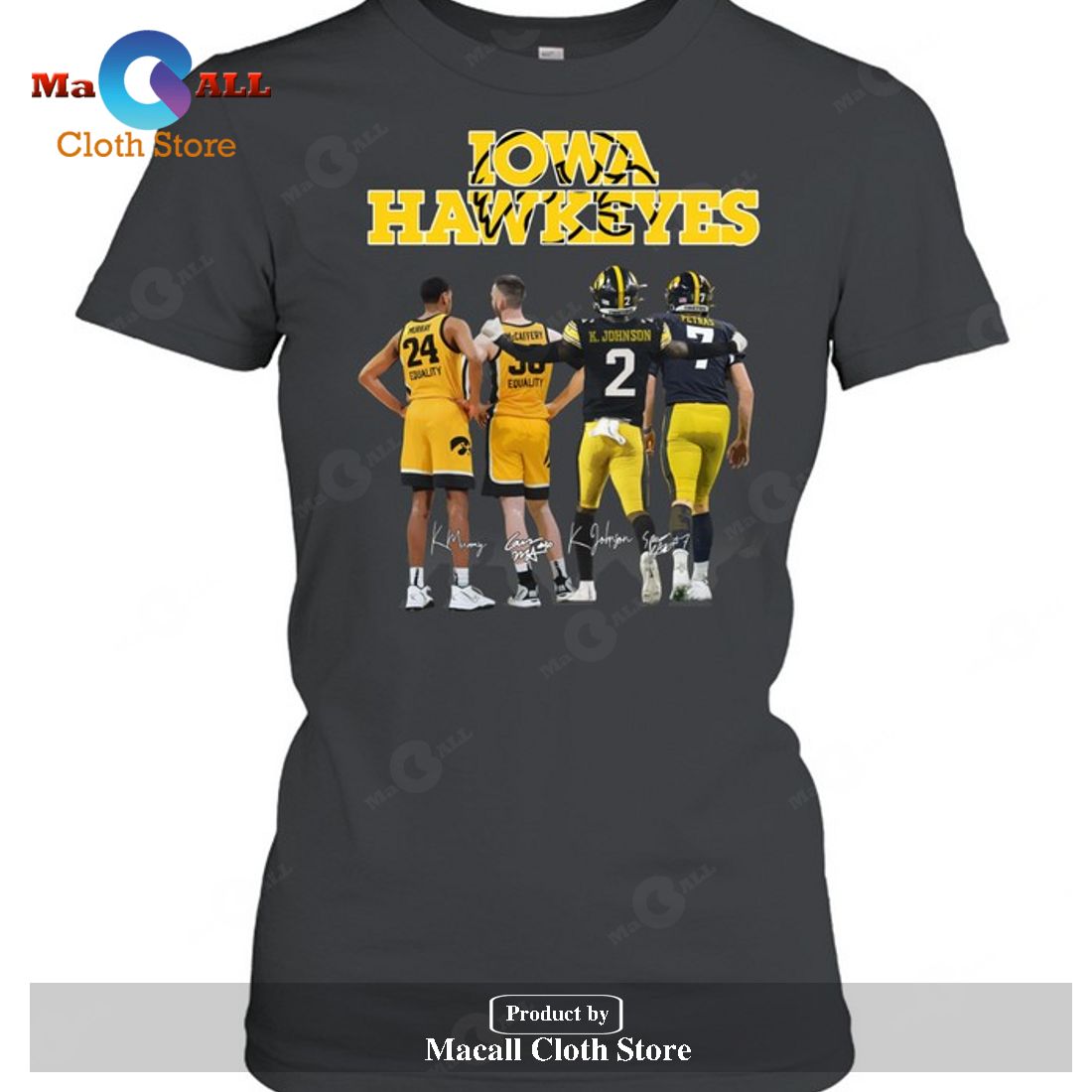 Iowa Hawkeyes Team-Unisex Tee T-Shirt Iowa Hawkeyes Team-Unisex Tee T-Shirt