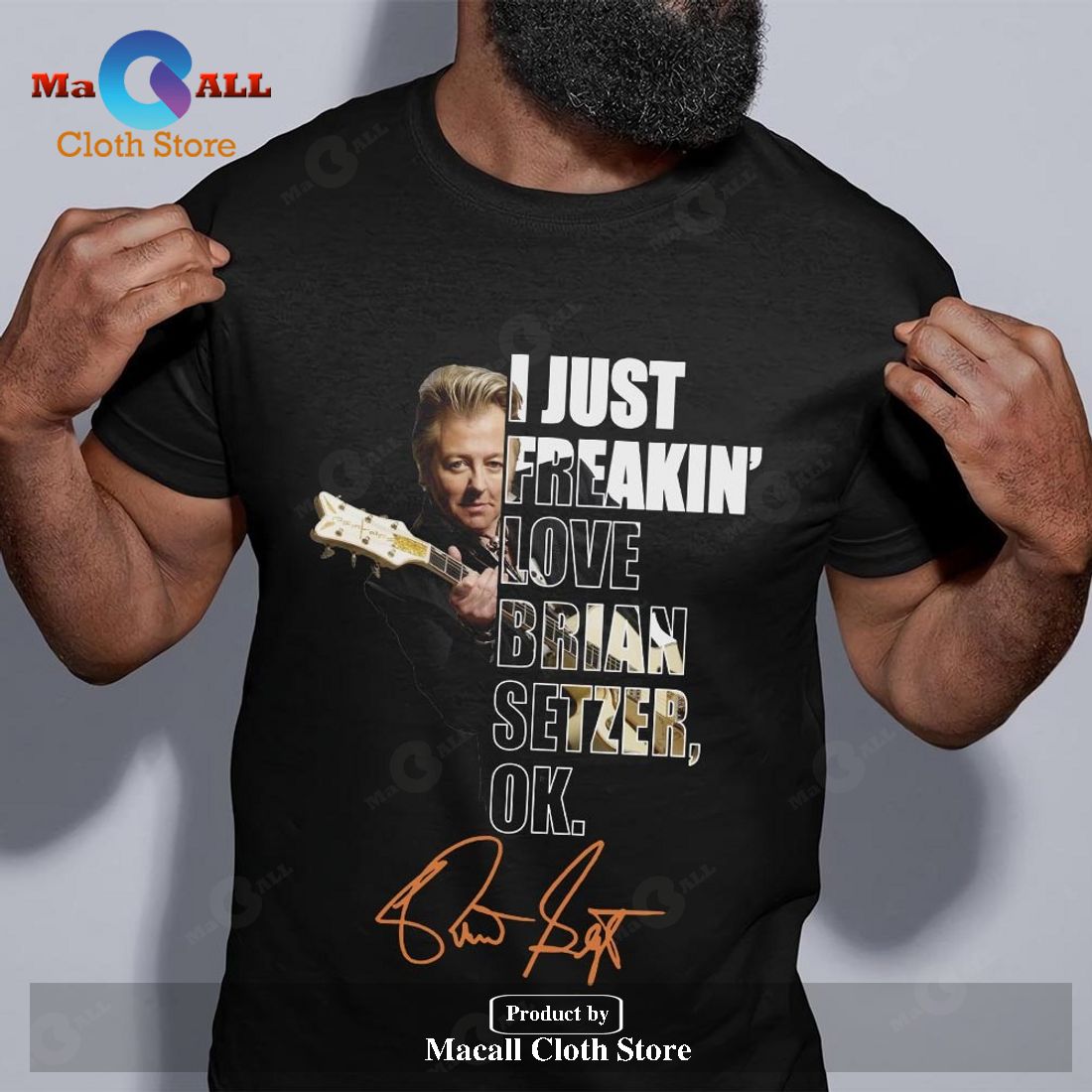 Brian Setzer American Flag Signature Classic-Unisex T-Shirt Hoodie Sweatshirt Brian Setzer American Flag Signature Classic-Unisex T-Shirt Hoodie Sweatshirt