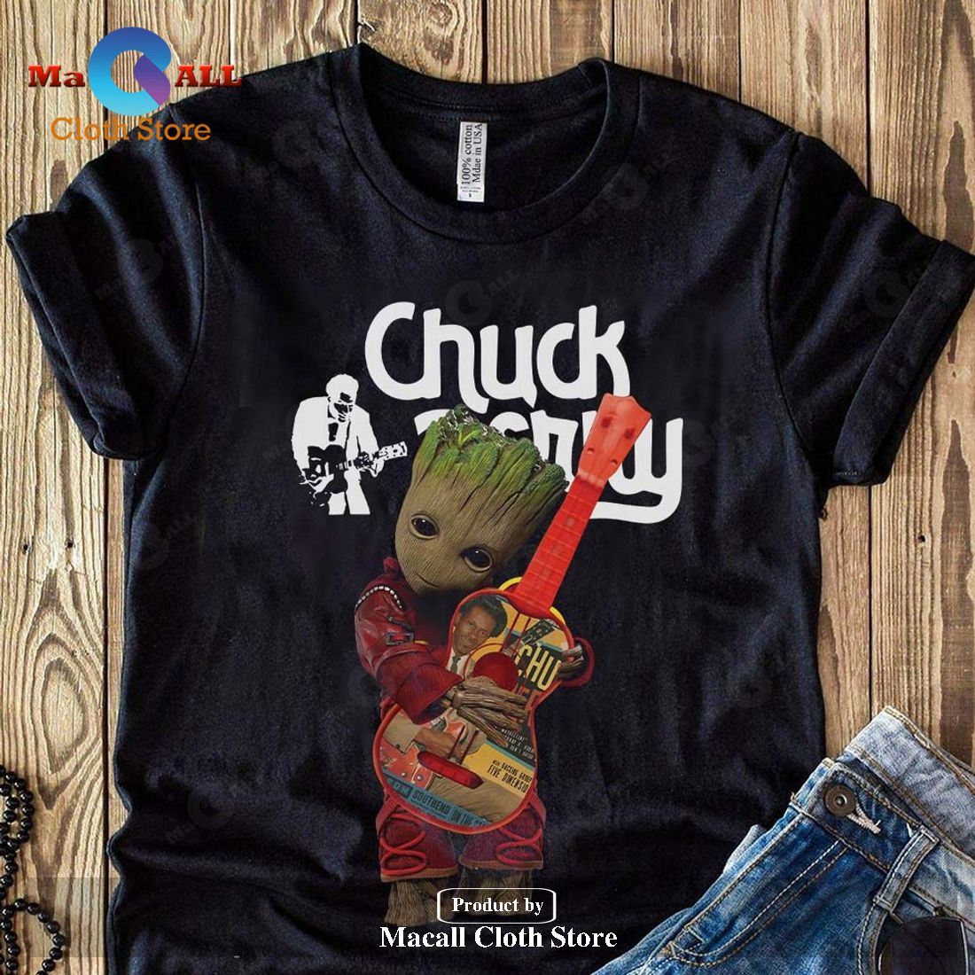 Chuck Berry baby Groot guitar Classic-Unisex T-Shirt Hoodie Sweatshirt