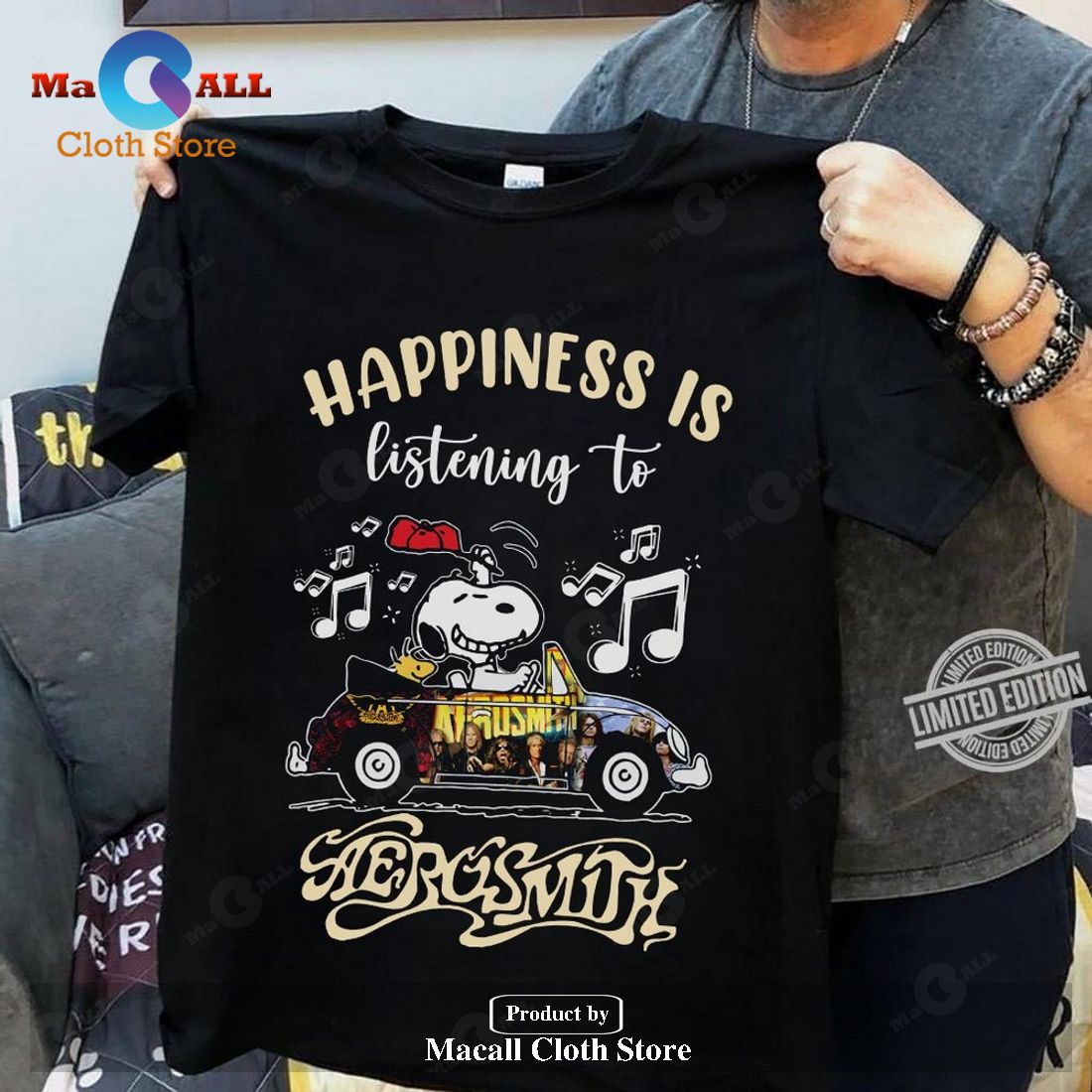 Happiness is listening to Aerosmith Classic-Unisex T-Shirt Hoodie Sweatshirt Happiness is listening to Aerosmith Classic-Unisex T-Shirt Hoodie Sweatshirt