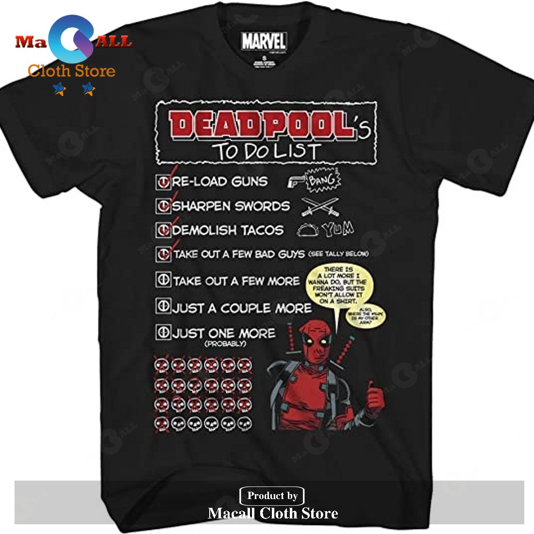 Deadpool To Do List Funny Humor Classic-Unisex T-Shirt Hoodie Sweatshirt