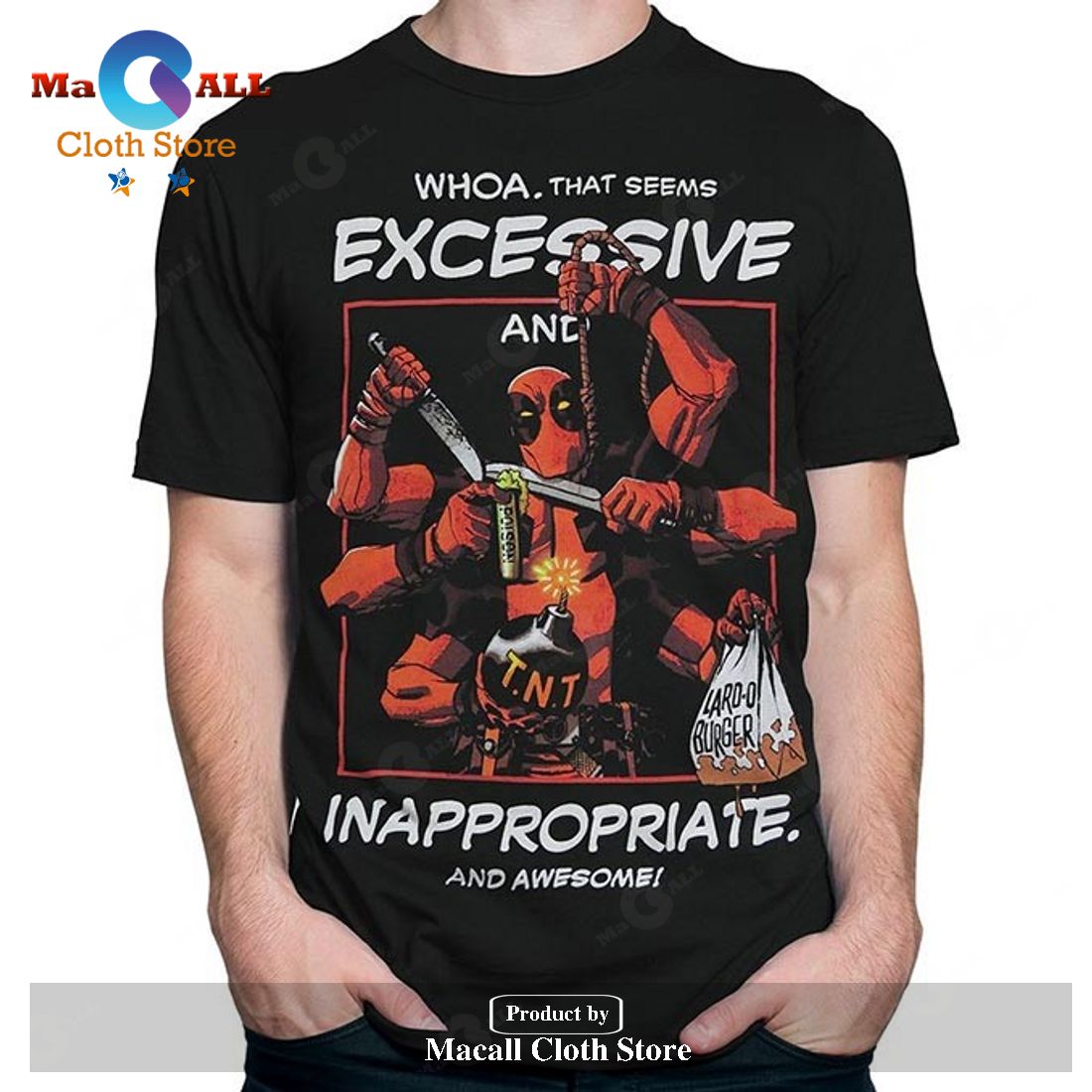 Deadpool Whoa That Seems Excessive Classic-Unisex T-Shirt Hoodie Sweatshirt