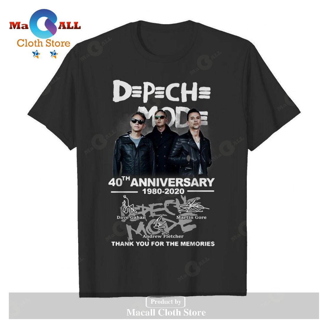 Depeche Mode 40th anniversary 1980-2020 signatures Classic-Unisex T-Shirt Hoodie Sweatshirt