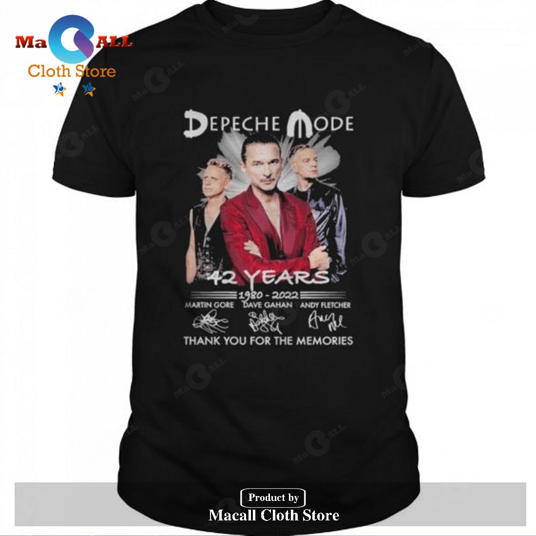 Depeche Mode 42 years 1980-2022 thank you for the memories Classic-Unisex T-Shirt Hoodie Sweatshirt