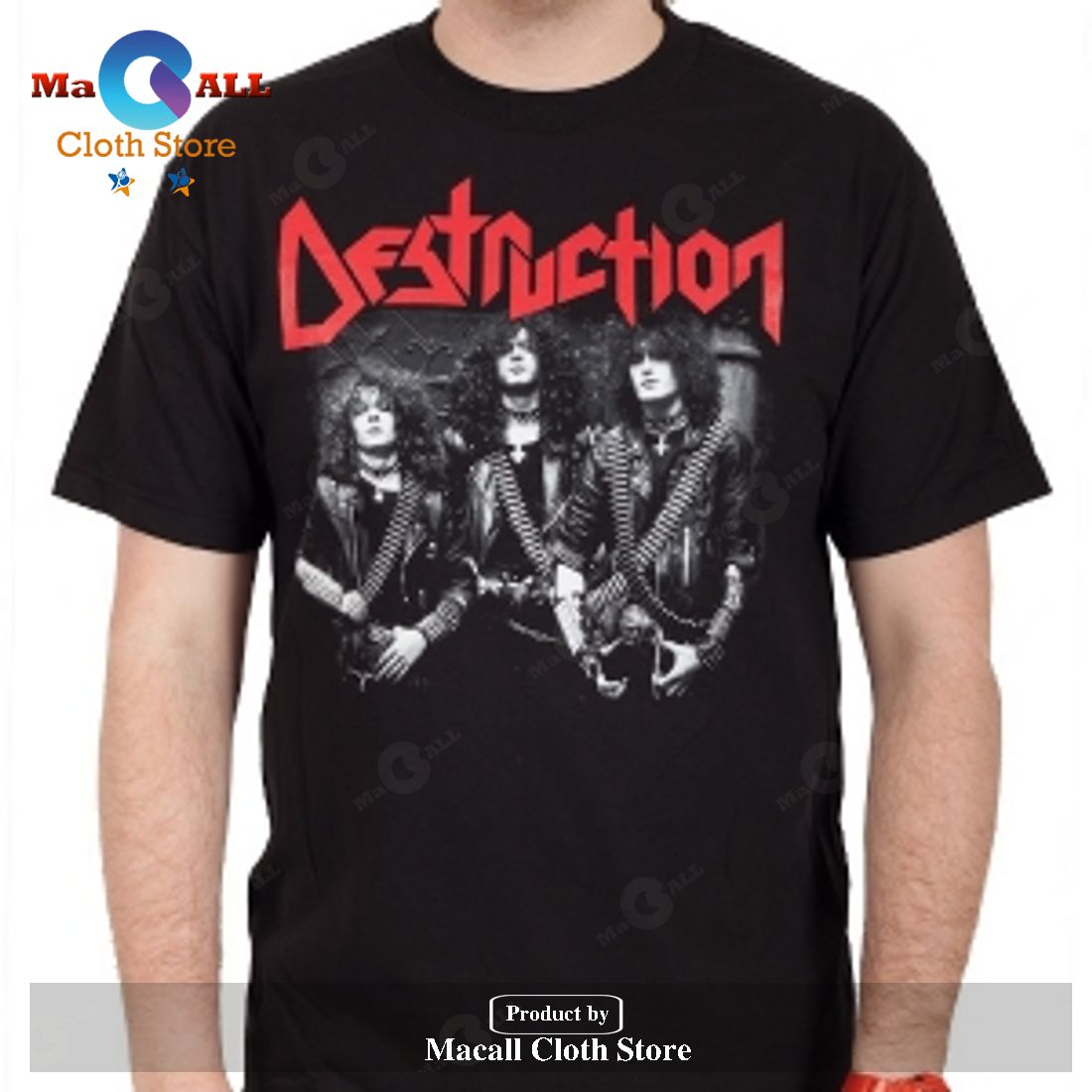 Destruction Rock Band Black Classic-Unisex T-Shirt Hoodie Sweatshirt