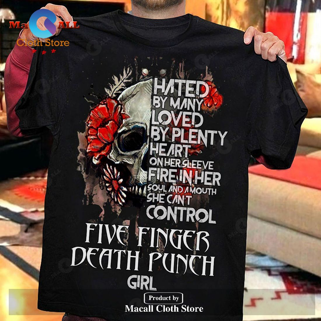 Five Finger Death Punch Skull Girl Classic-Unisex T-Shirt Hoodie Sweatshirt Five Finger Death Punch Skull Girl Classic-Unisex T-Shirt Hoodie Sweatshirt