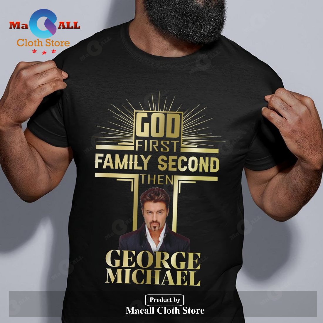 God First Family Second Then George Michael Classic-Unisex T-Shirt Hoodie Sweatshirt